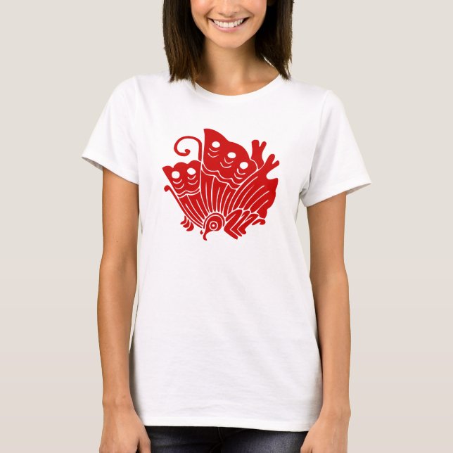 Camiseta Diseño de Kamon japonés con mariposa asiática (Anverso)
