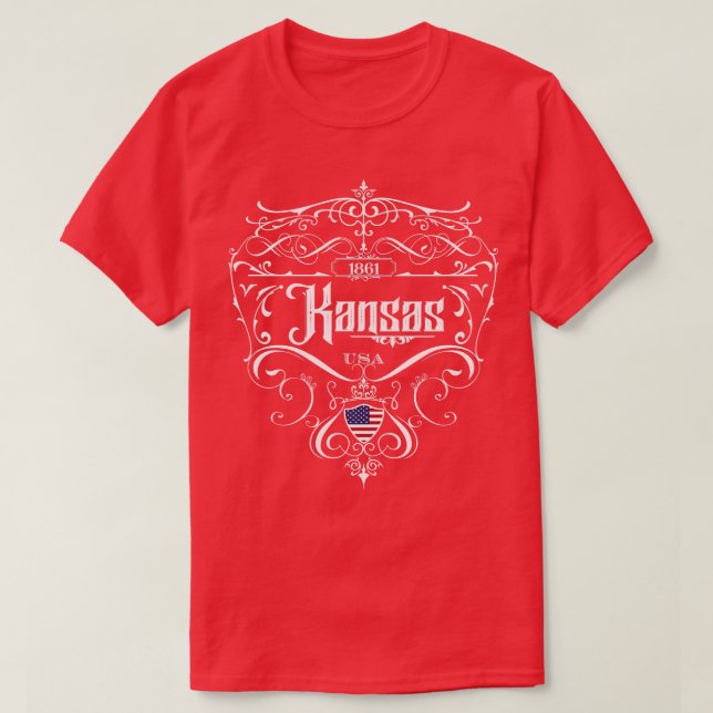 Camiseta Diseño de Kansas Vintage 1 (Diseño del anverso)