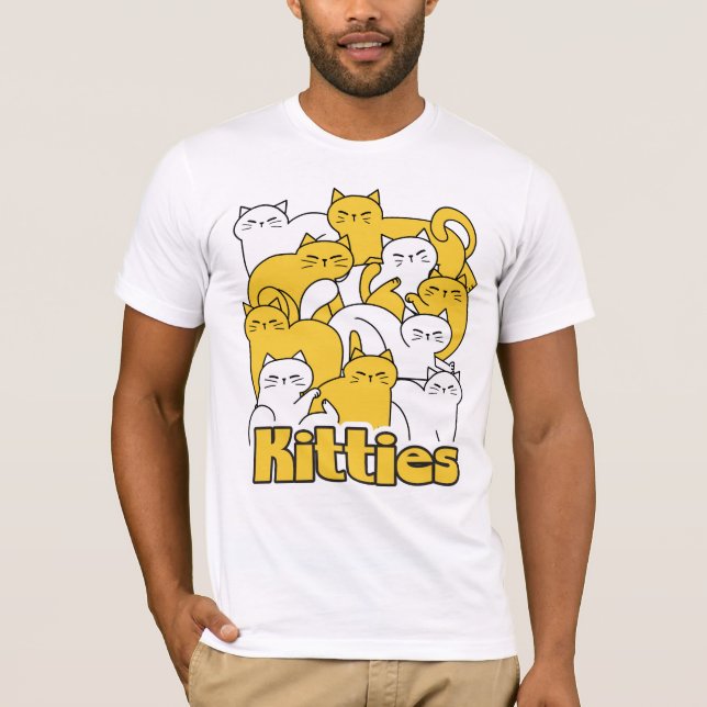 Camiseta Diseño de Kitties Chubby - Arte gato adorable (Anverso)
