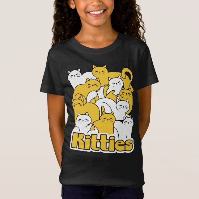 Camiseta Diseño de Kitties Chubby - Arte gato adorable (Anverso)