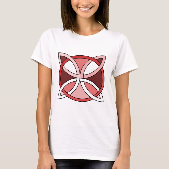 Camiseta Diseño de Knotwork del Celtic - rojo de (Anverso)