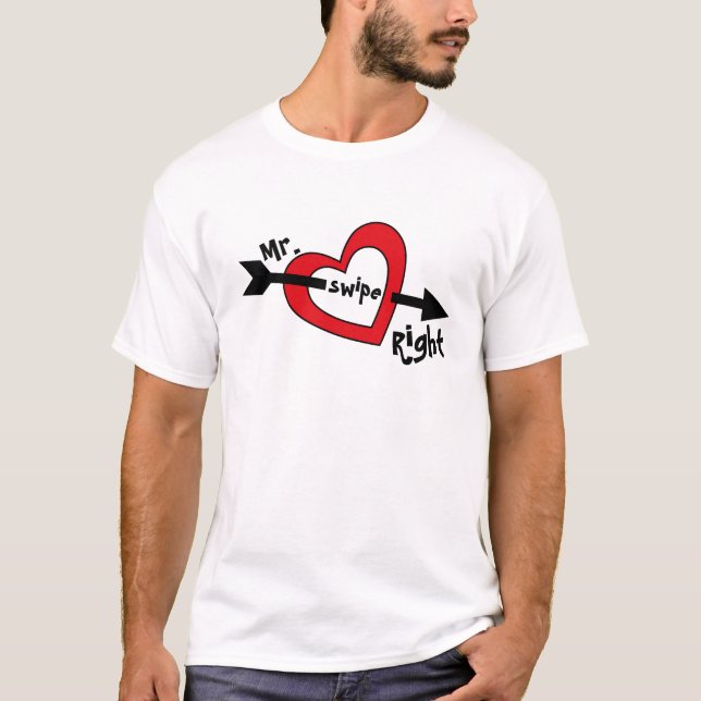 Camiseta Diseño de la aplicación Swipe Right Mobile Dating (Anverso)