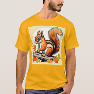Camiseta Diseño de la ardilla otoñal