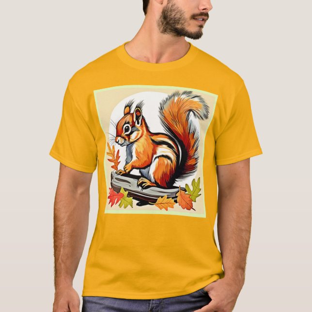 Camiseta Diseño de la ardilla otoñal (Anverso)