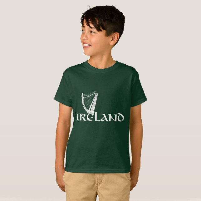 Camiseta Diseño de la arpa de Irlanda, arpa irlandesa (Anverso completo)