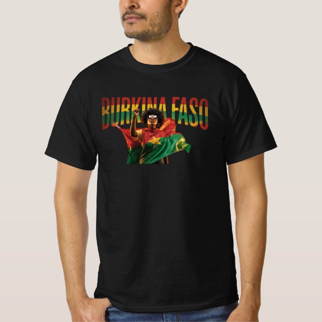 Camiseta Diseño de la bandera de Burkina Faso - Gran manera (Anverso)