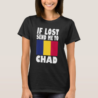 Camiseta Diseño de la bandera de Chad Si me pierdes, envíam