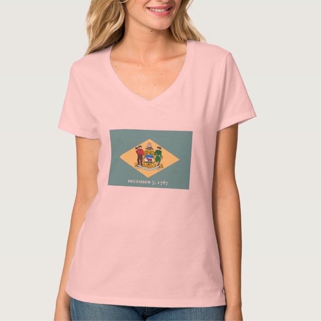 Camiseta Diseño de la bandera de estado de Delaware (Anverso)