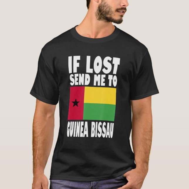 Camiseta Diseño de la bandera de Guinea Bissau Si me pierde (Anverso)