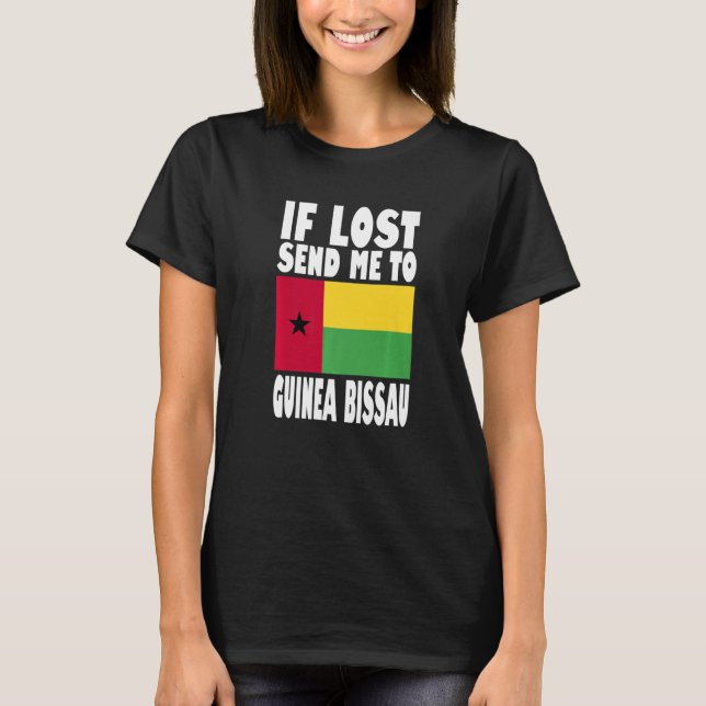 Camiseta Diseño de la bandera de Guinea Bissau Si me pierde (Anverso)