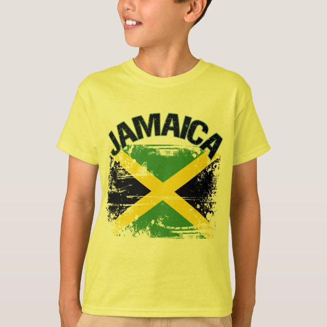 Camiseta Diseño de la bandera de Jamaica del estilo del (Anverso)