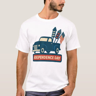 Camiseta Diseño de la bandera de los EE.UU. del Día de la I