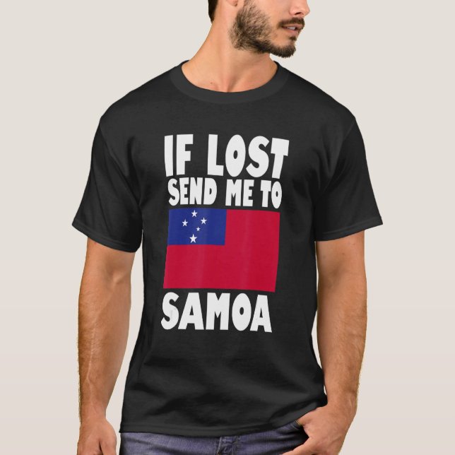 Camiseta Diseño de la bandera de Samoa Si me pierdes, envía (Anverso)