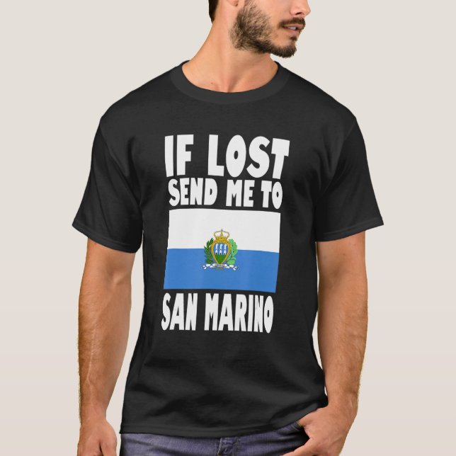 Camiseta Diseño de la bandera de San Marino Si se pierde, e (Anverso)