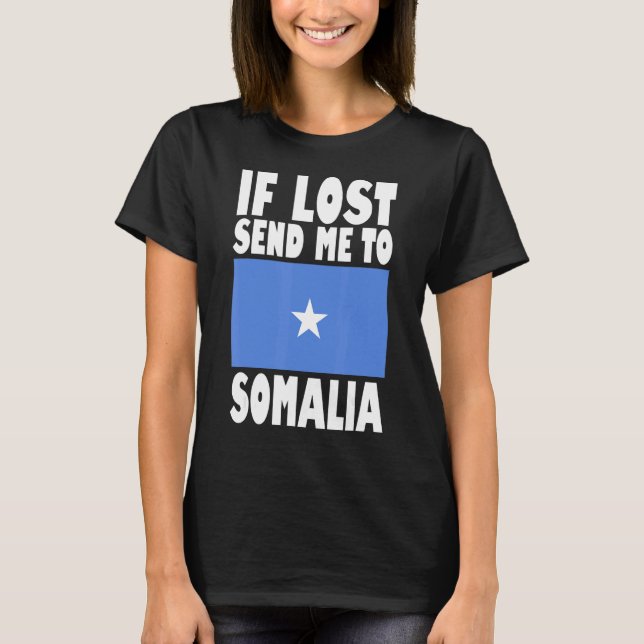 Camiseta Diseño de la bandera de Somalia Si me pierden, env (Anverso)