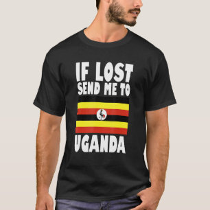 Camiseta Diseño de la bandera de Uganda Si me pierdo envíam