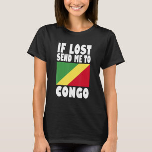 Camiseta Diseño de la bandera del Congo Si me pierden, enví