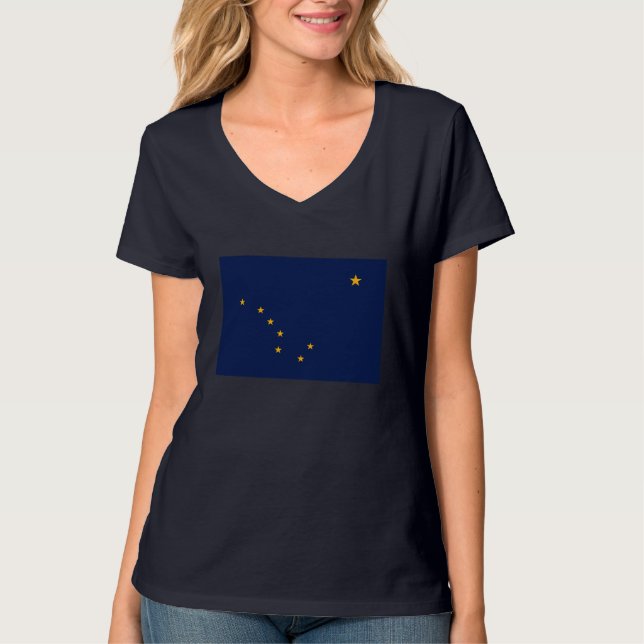 Camiseta Diseño de la bandera del estado de Alaska (Anverso)