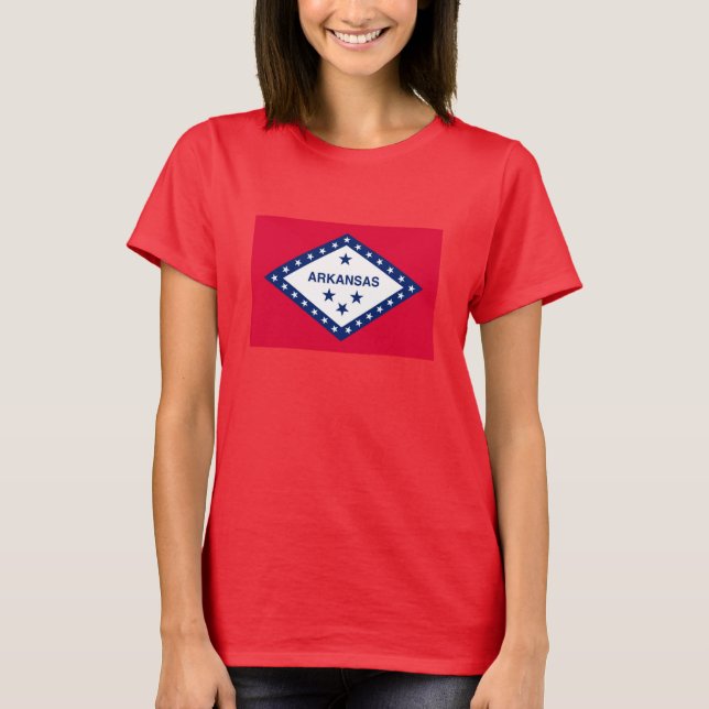 Camiseta Diseño de la bandera del estado de Arkansas (Anverso)