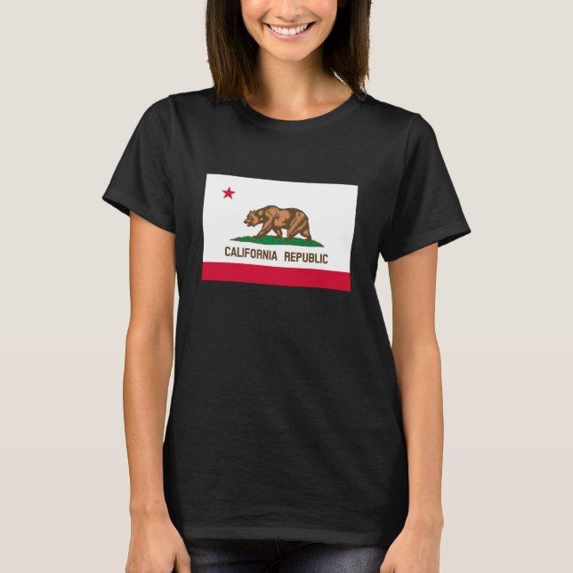 Camiseta Diseño de la bandera del estado de California (Anverso)