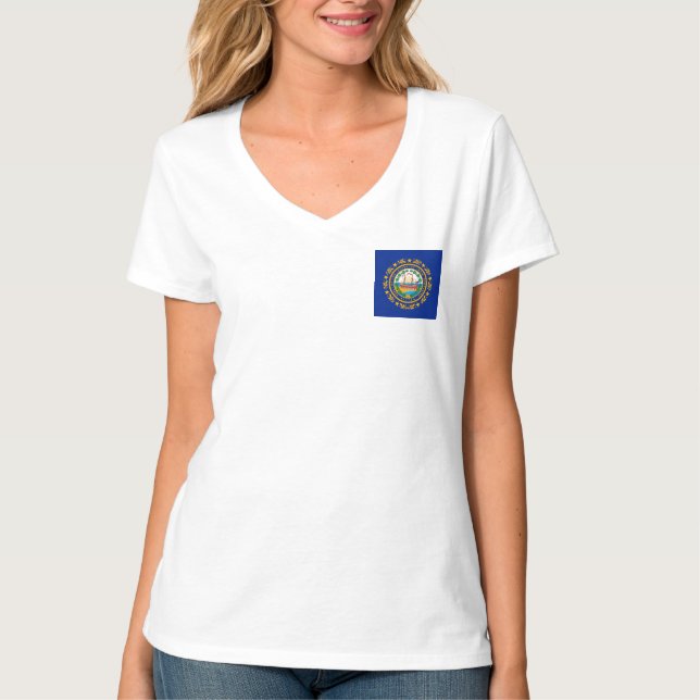 Camiseta Diseño de la bandera del estado de Hampshire (Anverso)