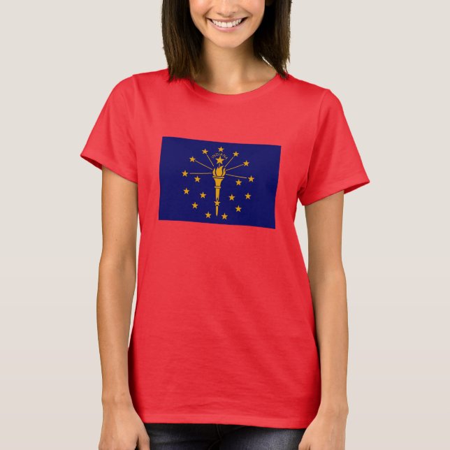 Camiseta Diseño de la bandera del estado de Indiana (Anverso)