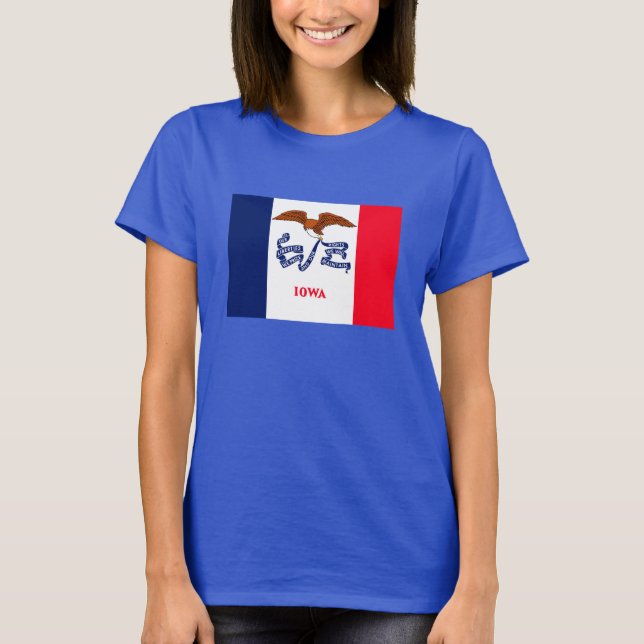 Camiseta Diseño de la bandera del estado de Iowa (Anverso)