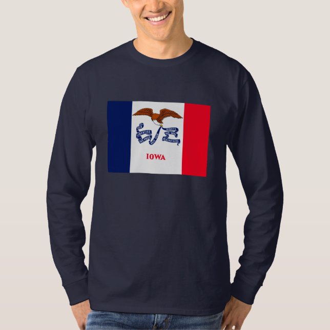 Camiseta Diseño de la bandera del estado de Iowa (Anverso)