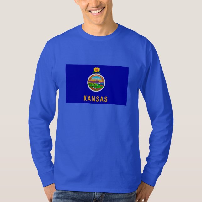 Camiseta Diseño de la bandera del estado de Kansas (Anverso)