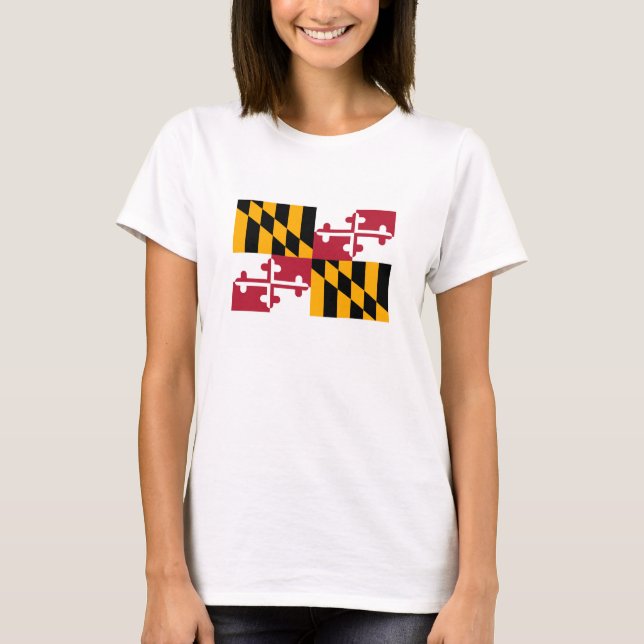 Camiseta Diseño de la bandera del estado de Maryland (Anverso)