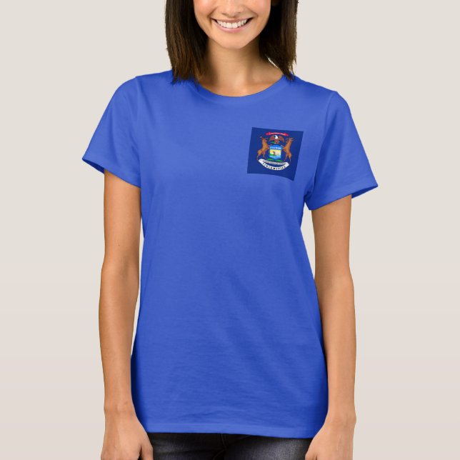 Camiseta Diseño de la bandera del estado de Michigan (Anverso)