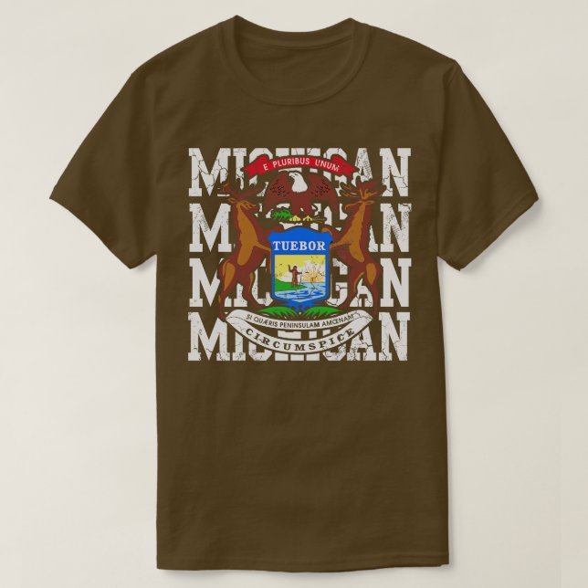 Camiseta Diseño de la bandera del estado de Michigan (Diseño del anverso)