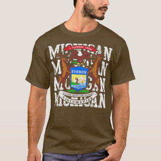 Camiseta Diseño de la bandera del estado de Michigan