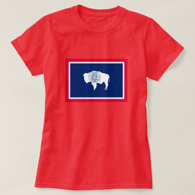 Camiseta Diseño de la bandera del estado de Wyoming (Diseño del anverso)
