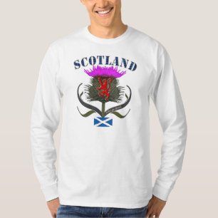 Camiseta Diseño de la bandera del león y del saltire del