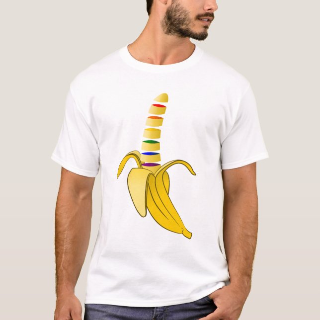 Camiseta Diseño de la bandera del orgullo gay bananero (Anverso)