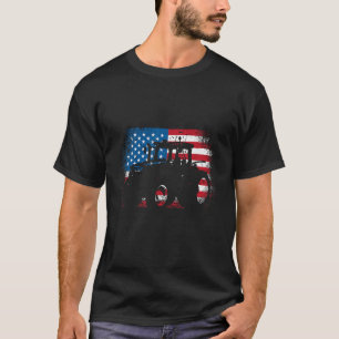 Camiseta Diseño de la bandera estadounidense de Tractor par