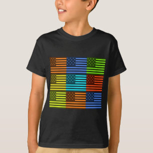 Camiseta Diseño de la bandera estadounidense inspirada en e