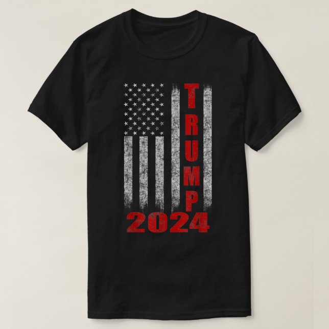 Camiseta Diseño de la bandera estadounidense Trump 2024 (Diseño del anverso)