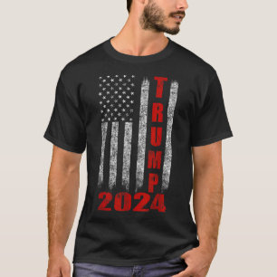 Camiseta Diseño de la bandera estadounidense Trump 2024