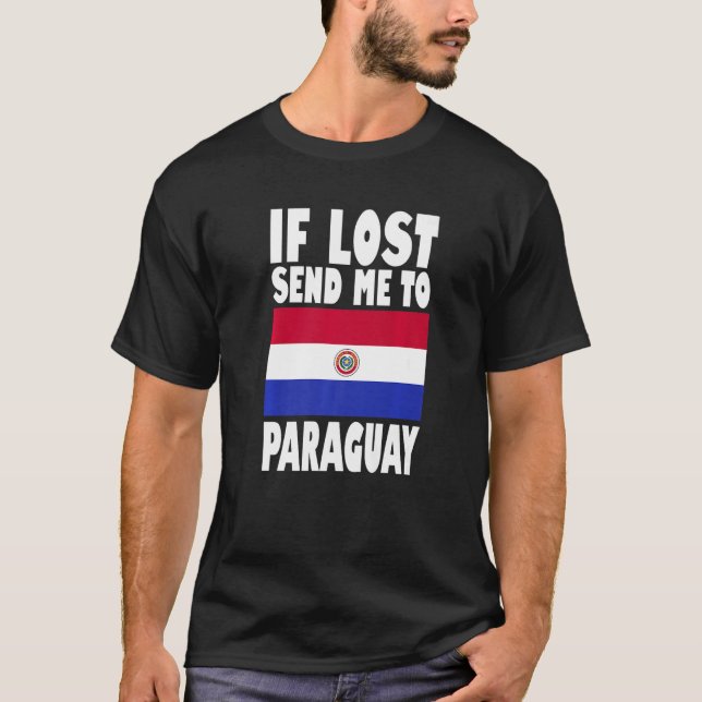 Camiseta Diseño de la bandera paraguaya si me pierden, enví (Anverso)