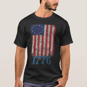 Camiseta Diseño de la bandera patriota estadounidense Betsy