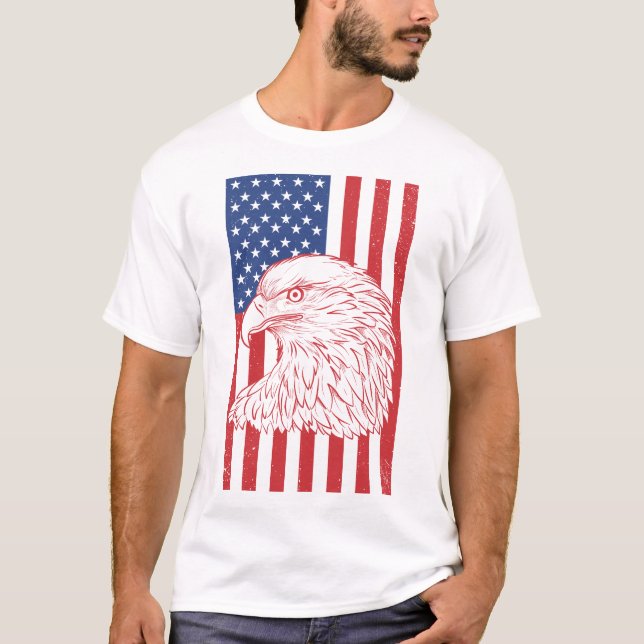 Camiseta Diseño de la bandera patriótica estadounidense (Anverso)