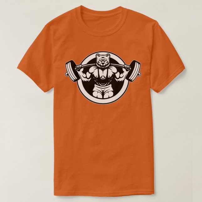 Camiseta Diseño De La Barbell Del Oso Para La Construcción  (Diseño del anverso)