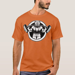 Camiseta Diseño De La Barbell Del Oso Para La Construcción 