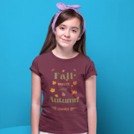 Camiseta Diseño de la Brisa Caída y las Hojas de Otoño