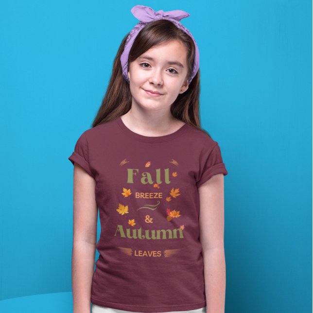 Camiseta Diseño de la Brisa Caída y las Hojas de Otoño (Subido por el creador)