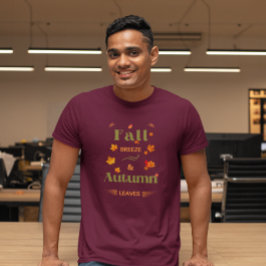 Camiseta Diseño de la Brisa Caída y las Hojas de Otoño