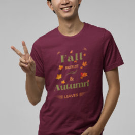 Camiseta Diseño de la Brisa Caída y las Hojas de Otoño
