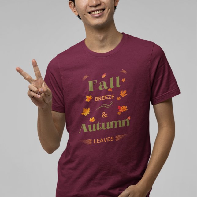Camiseta Diseño de la Brisa Caída y las Hojas de Otoño (Subido por el creador)